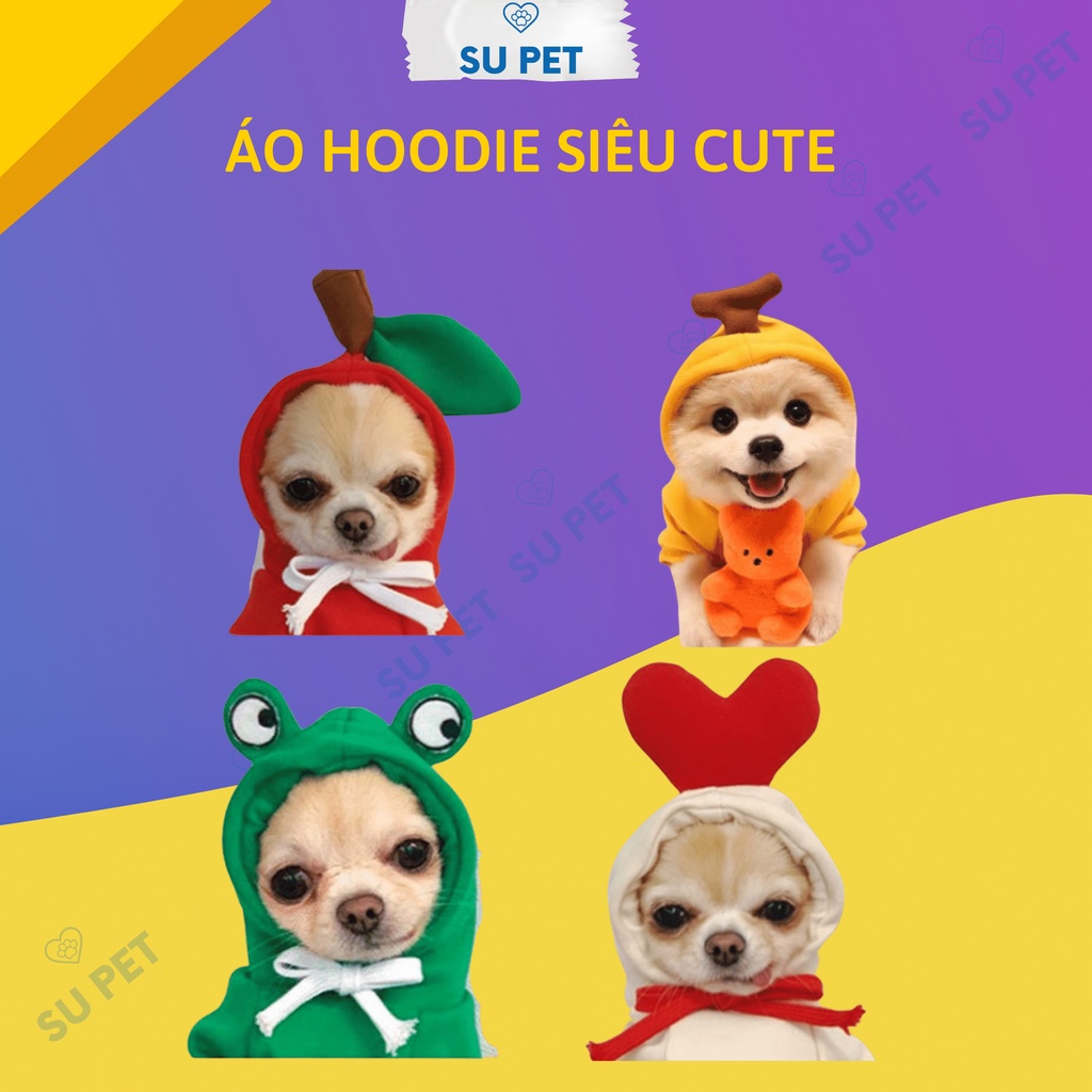 Áo cho chó mèo mùa đông phong cách hoodie