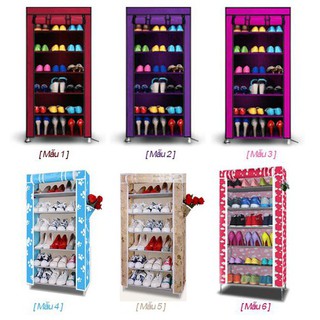 Combo sỉ 2 tủ giầy 7 tầng 6 ngăn trơn