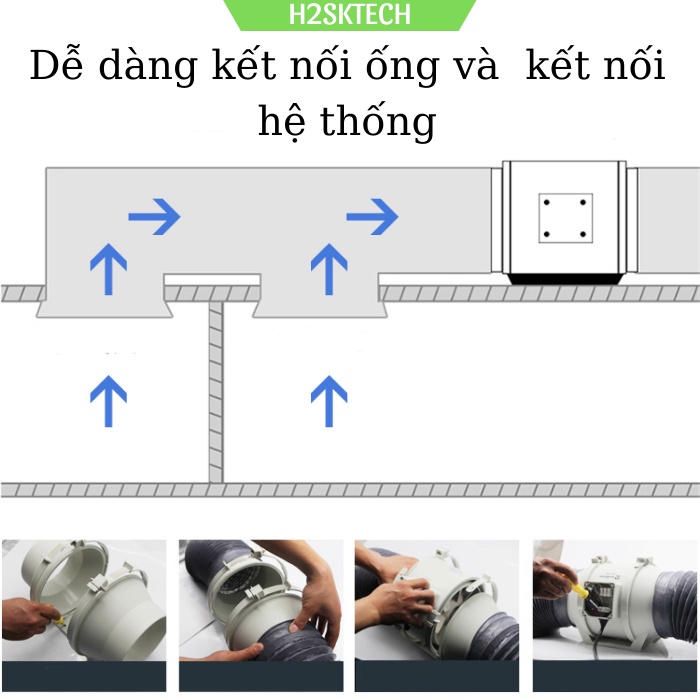 Quạt hút mùi bếp chuyên dụng mạnh mẽ ,Quạt thông gió mạnh mẽ cho gia đình, toà nhà ống 20cm