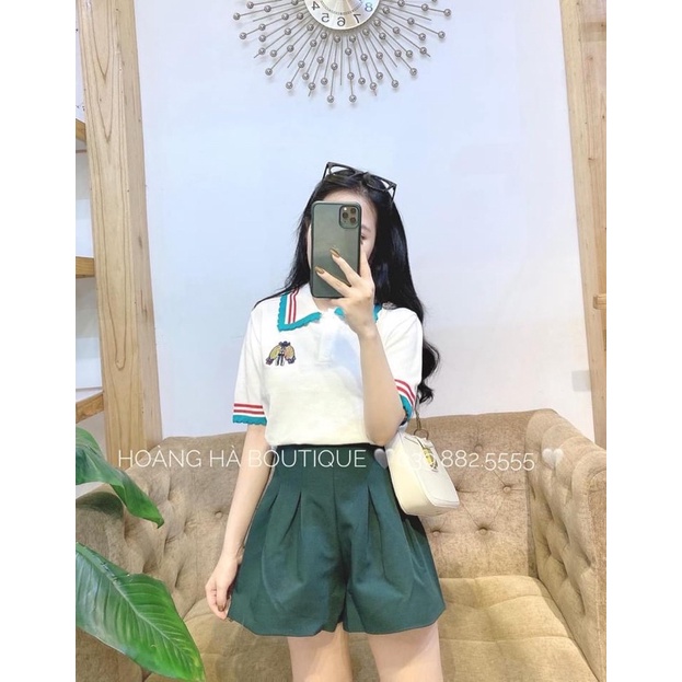 Áo len polo thêu ong pha viền kẻ bèo siêu hot 2021 | BigBuy360 - bigbuy360.vn