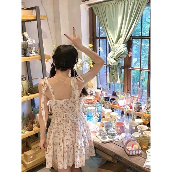 (Hàng Có Sẵn) Sét Váy Hai Dây Hoa Nhí Kèm Áo Khoác Cardigan Siêu Đẹp (Ảnh thật ở cuối) | BigBuy360 - bigbuy360.vn