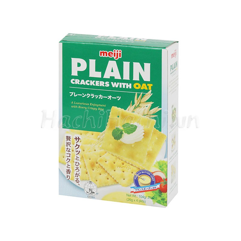 Bánh Plain Cracker yến mạch Meiji 104g - Hachi Hachi Japan Shop