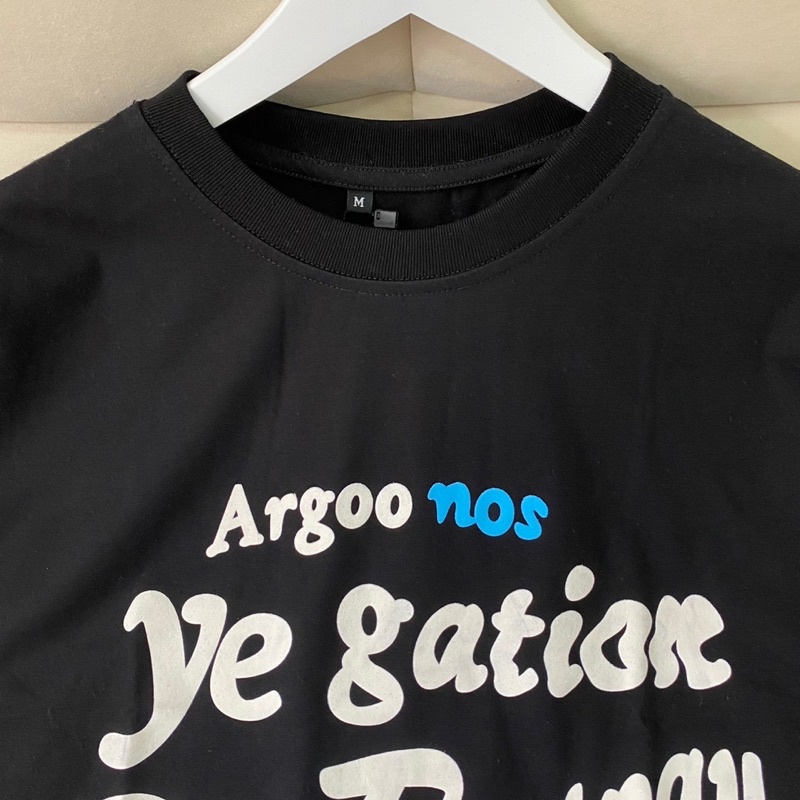Áo Thun Tay Lỡ Unisex chữ in nổi ARGOO màu ĐEN/NÂU/XANH LÁ  /Nam nữ unisex/ Áo phông cổ tròn form rộng Jaystoree