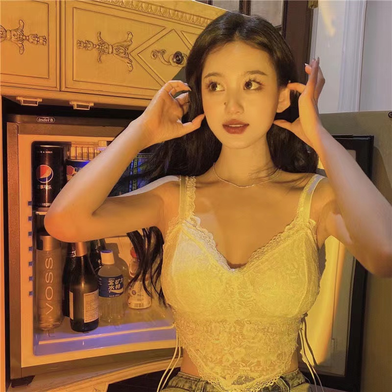  Wittygirls_shop | Áo Lửng Hai Dây Phối Ren Xuyên Thấu Quyến Rũ Dành Cho Nữ | BigBuy360 - bigbuy360.vn