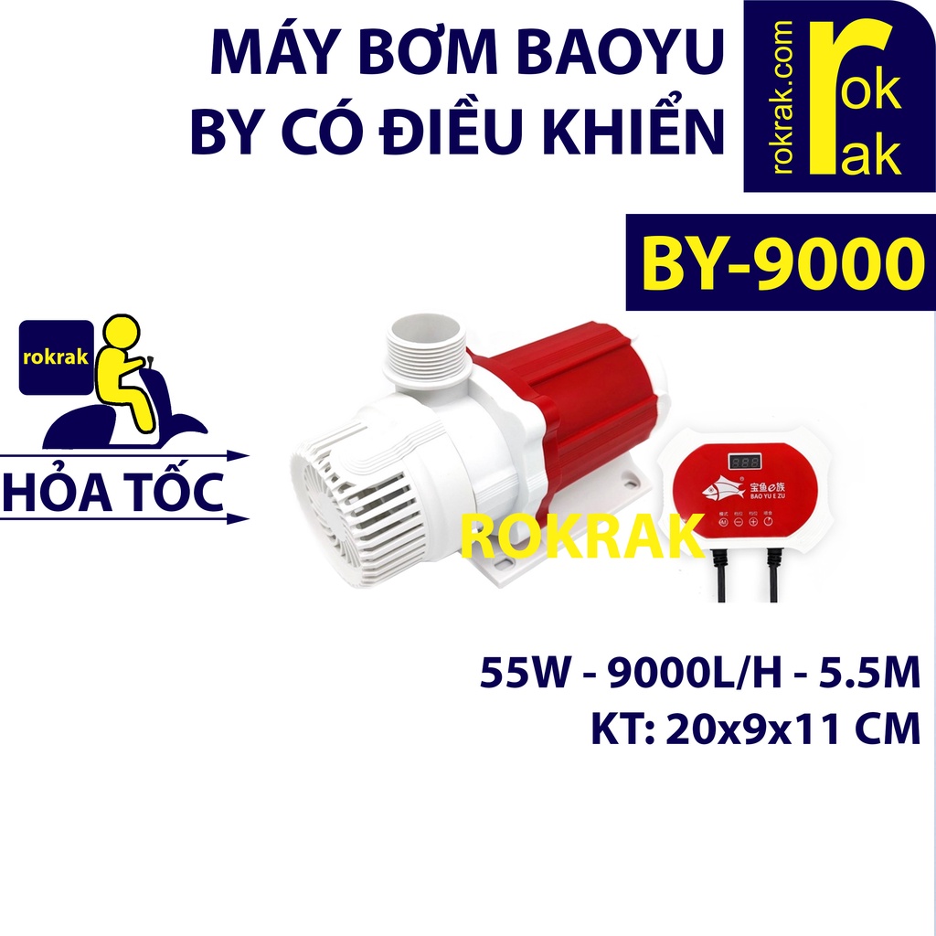 Máy bơm bể cá MARINE DC | Baoyu BY | 6000 9000 12000 có điều khiển cho nước ngọt và mặn
