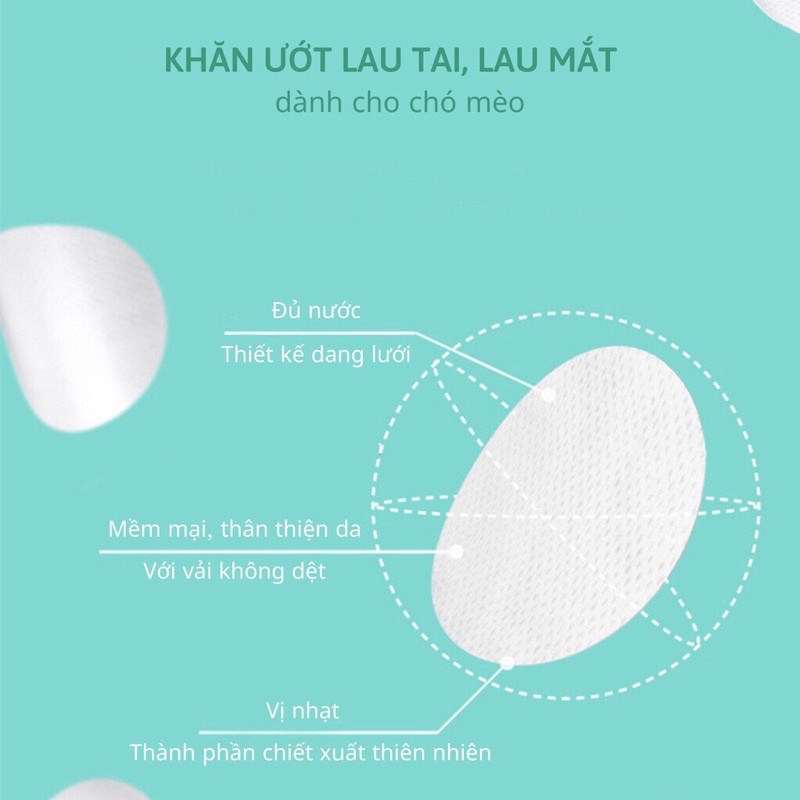 Hộp giấy lau mắt cho mèo EYE | Vệ sinh mắt mũi chiết xuất lô hội 130 miếng cho chó mèo