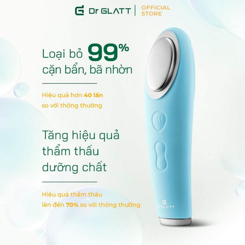 Máy rửa mặt Dr Glatt Dua Fit Pro, chăm sóc da toàn diện, rửa mặt, tẩy trang, đẩy tinh chất