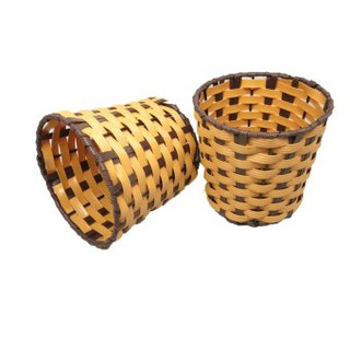 Rổ mây 10 x 8.8cm  lùn tròn giỏ nhựa giả mây đựng khăn giấy muỗng đũa - Basket
