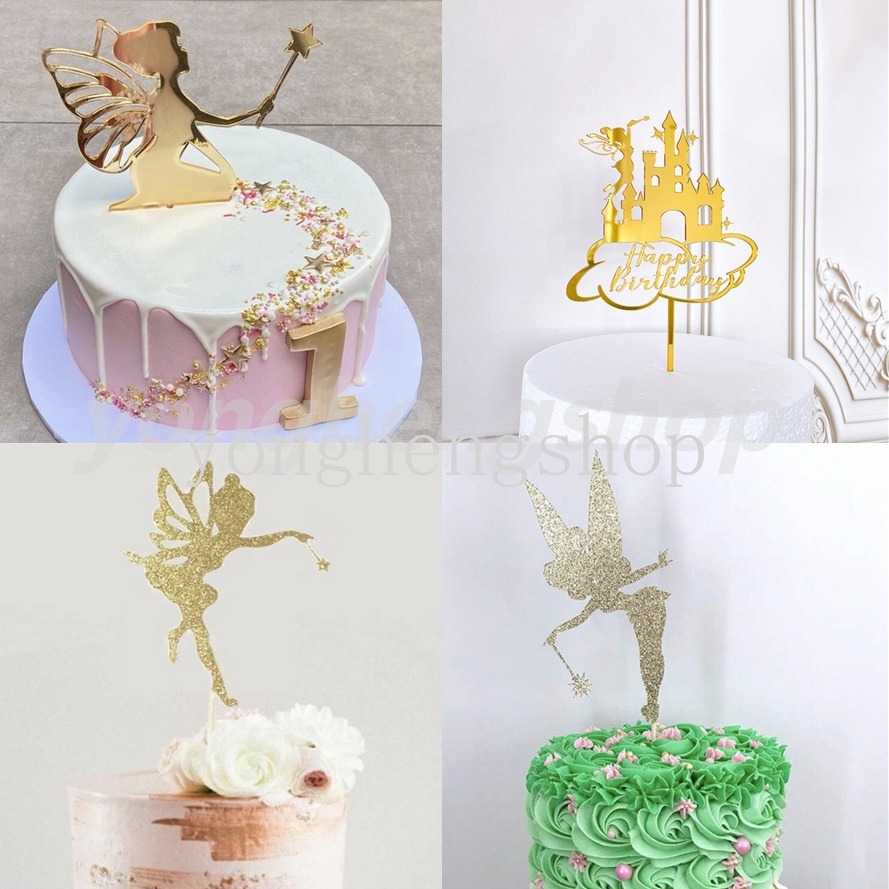 Topper Cắm Trang Trí Bánh Kem Sinh Nhật Hình Lâu Đài Tuyết Bằng Acrylic