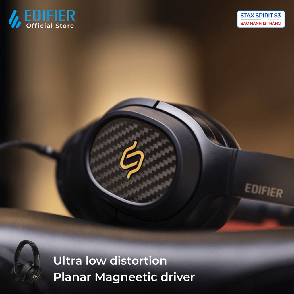 Tai nghe Bluetooth 5.2 EDIFIER S3 STAX SPIRIT Chụp tai Planar Magnetic Snapdragon Sound Hires Audio Hàng chính hãng
