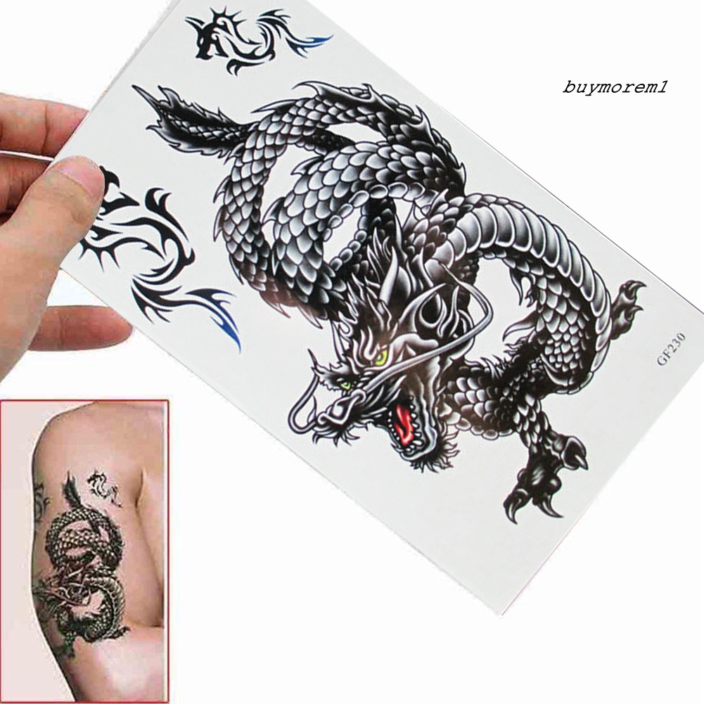 Hình xăm dán tạm thời hình rồng chống nước có thể tháo gỡ