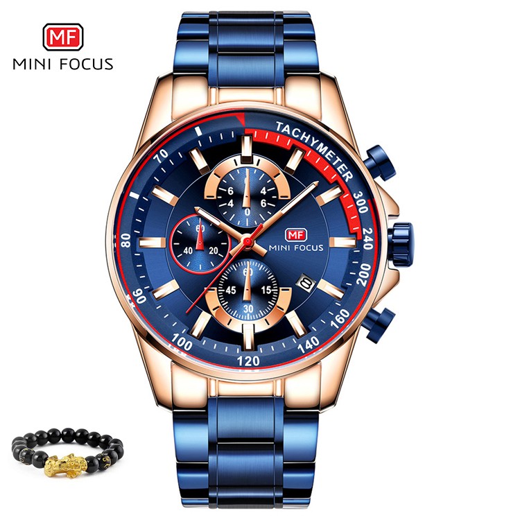 [Tặng vòng tay] Đồng hồ nam MINI FOCUS MF0218G.01fullbox thời trang thép không gỉ