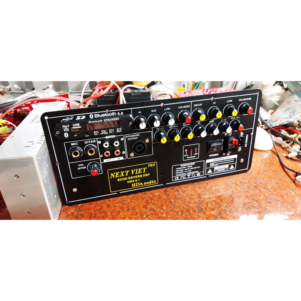 Mạch loa kéo 1000w 2 kênh có chức năng reverb 5.1