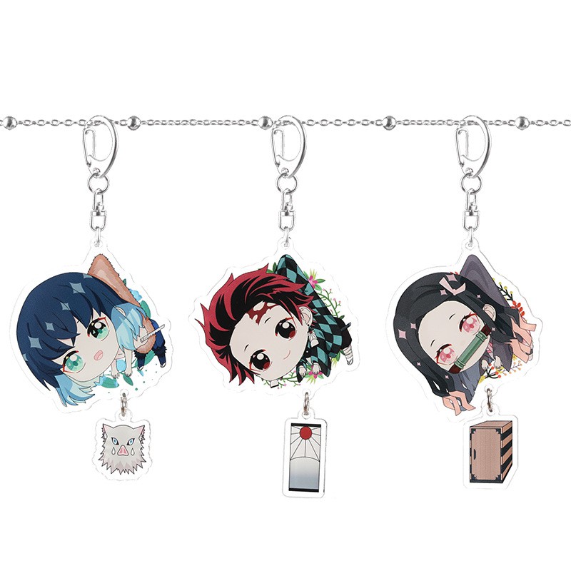 Móc khoá Mica anime Kimetsu No Yaiba Treo nhân vật (Loại 3 - Main) - Nhựa Cứng Acrylic In 2 mặt sắc nét ( ảnh thật )