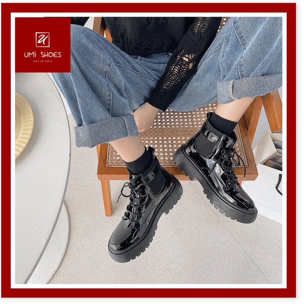 𝔹𝕆𝕊𝕊 𝕊ℍ𝕆𝔼𝕊 ⚜️ [ Giày bốt nữ cao cổ da bóng/da trơn thời trang cá tính năng động đi học đi chơi mẫu mới hot trend