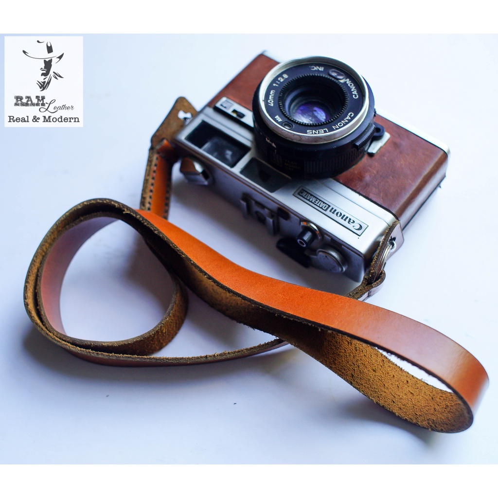 Dây máy ảnh vintage RAM Leather da bò thật máy film và mirroless
