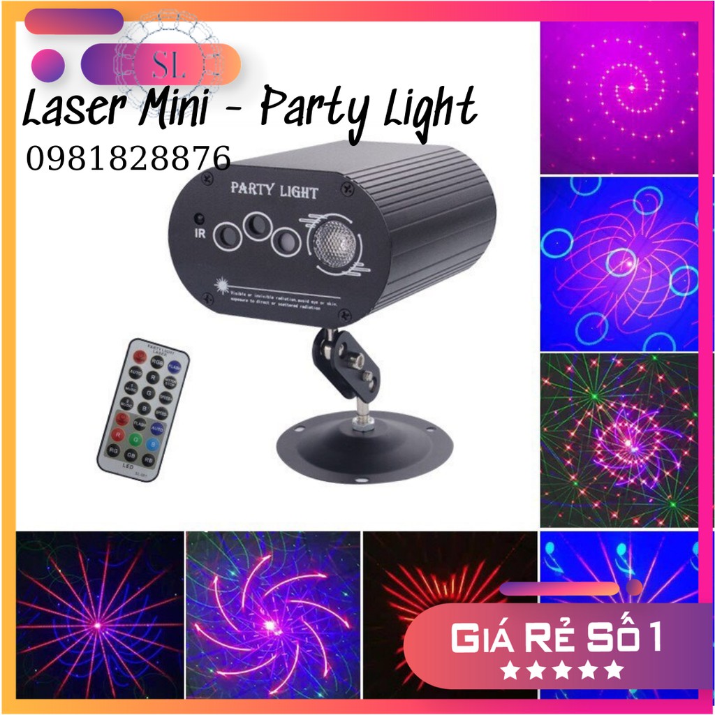 Đèn Laser Mini 3 Mắt - Party Light. Chuyên đèn Karaoke, Bar, Bay Phòng.