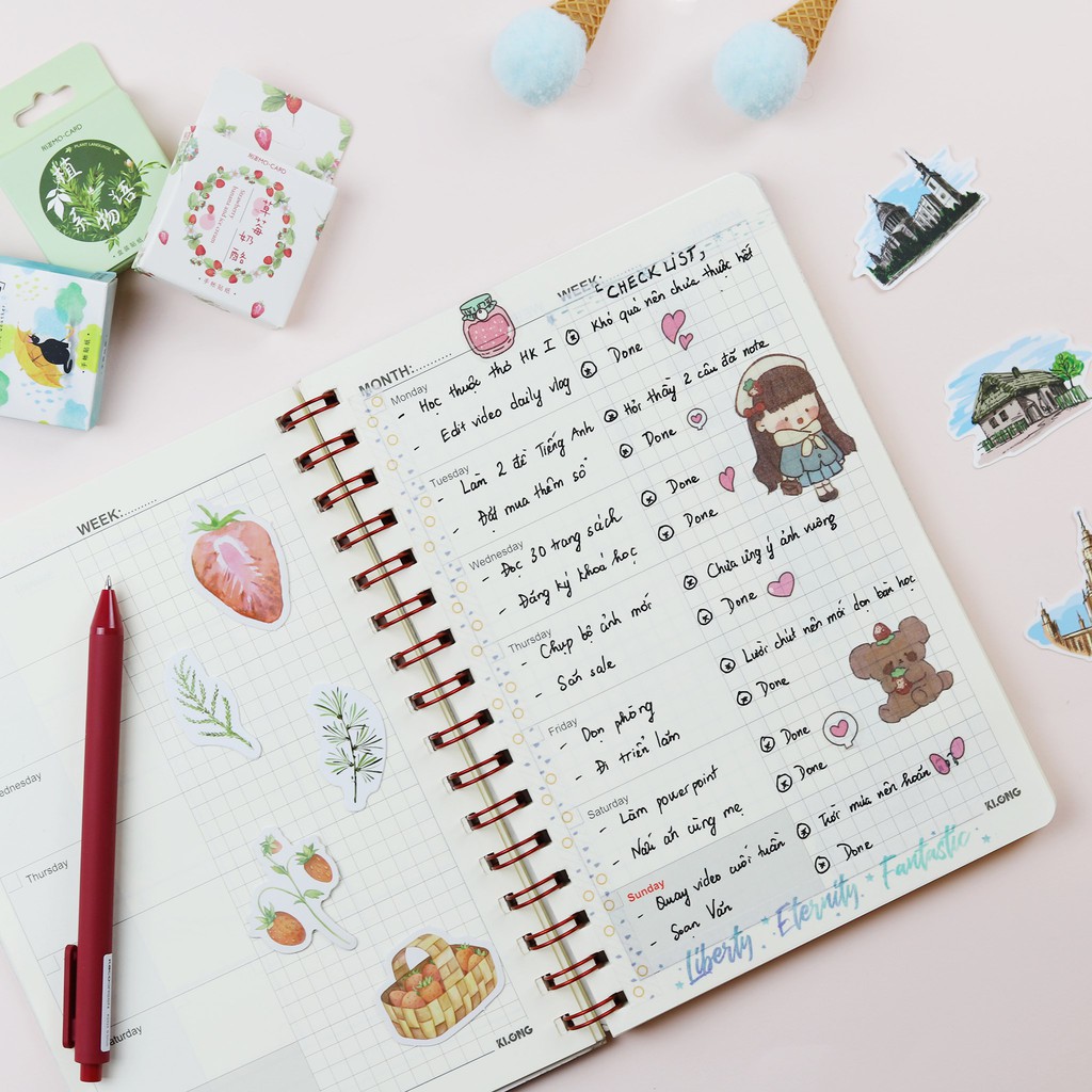 Sổ lò xo Kế hoạch⚡ PLANNER+ QUÀ TẶNG]⚡ NEW 200 trang MS:945