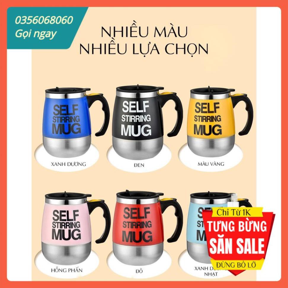 ⚡GIÁ HỦY DIỆT⚡Ly cốc Inox Self stirring mug tự khuấy thông minh dùng pin 6x8,5x13,5cm 450ml (Chọn màu)