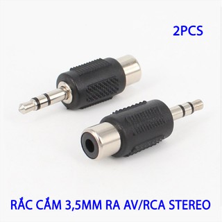 RẮC CẮM AUDIO 3,5mm STEREO RA AV-RCA 2 CHIẾC-MẦU ĐEN