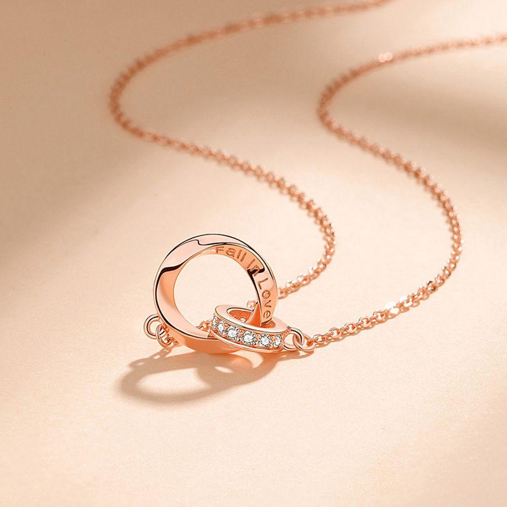 Vòng cổ Mặt Nhẫn Đôi Khắc Chữ / Ngôi Sao Phong Cách Vintage Thời Trang Cho Cặp Đôi