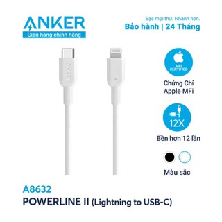 Cáp anker c to lighning powerline ii dài 0.9m - a8632 màu trắng