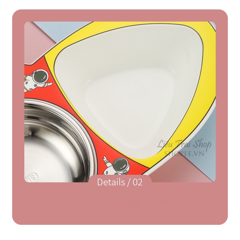 Bát ăn dặm cho bé hình máy bay phi thuyền inox 304