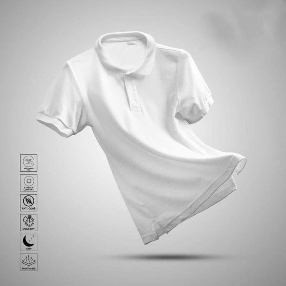 Áo thun polo cộc tay cổ bẻ trơn, nhiều màu, chất liệu vải mềm mịn, dáng body vừa người, trẻ trung, năng động | BigBuy360 - bigbuy360.vn