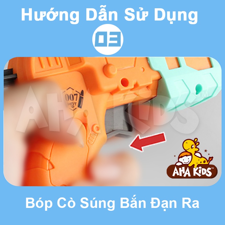 Đồ Chơi Nerf 3 Nòng Cho Bé Trai, Đồ Chơi Dính Xốp Cầm Tay