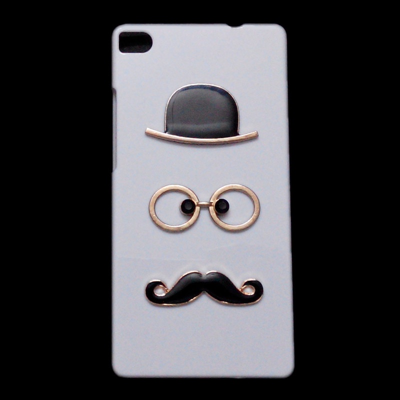 3D Cute Hat Eyes Mustache Designed Hard Back Cover Case for Huawei Mate 7 9 Pro S Nexus 6P Nova 3E 2S Ascend P7 P8 Lite 2017 2015 Max P9 P10 Plus P20 G7 G8 G9 Honor 6 3C 4C 4A 4X 5A Y6 II 5C 5X 6A 6X GR5 2017 7X 8 Lite V8 V9 V10 View 10