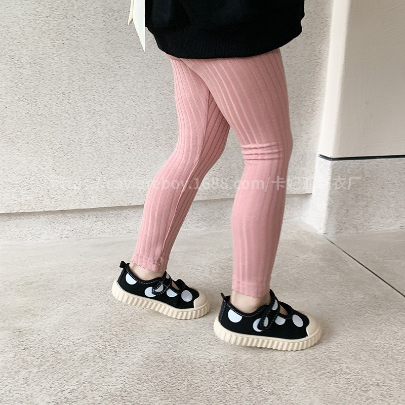 Quần legging trơn chất cotton len mềm 5 màu cho bé gái (V797)