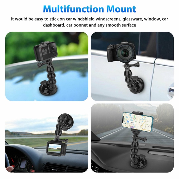 Giá Đỡ Điện Thoại Có Giác Hút Gắn Xe Hơi Điều Chỉnh Góc Quay Video Cho Gopro Action