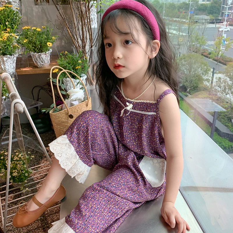 Bộ Áo Liền Quần In Họa Tiết Hoa Thoáng Khí Thời Trang Xinh Xắn Cho Bé Gái