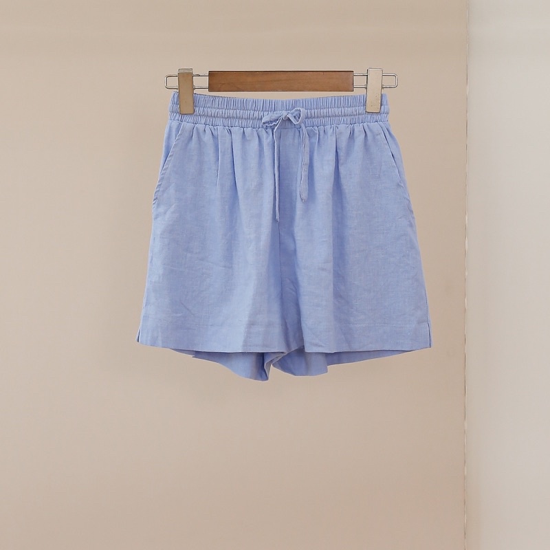 Quần linen mặc nhà MOMOJAMA 5 màu trơn, cạp chun thoải mái MJ