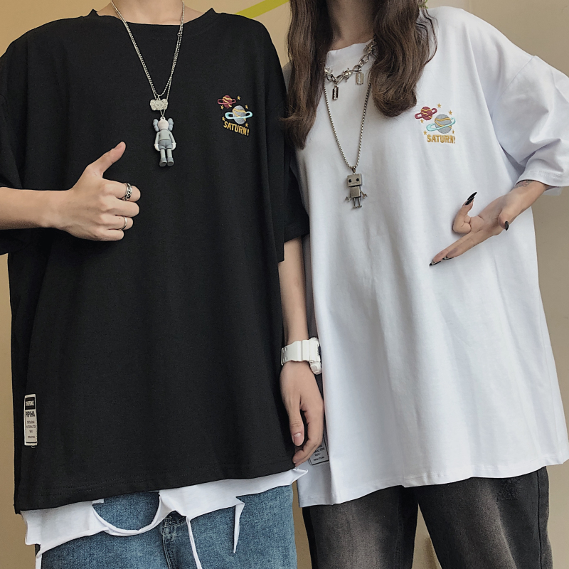 Áo thun tay ngắn phong cách Hàn Quốc trẻ trung năng động dành cho cặp đôi | BigBuy360 - bigbuy360.vn