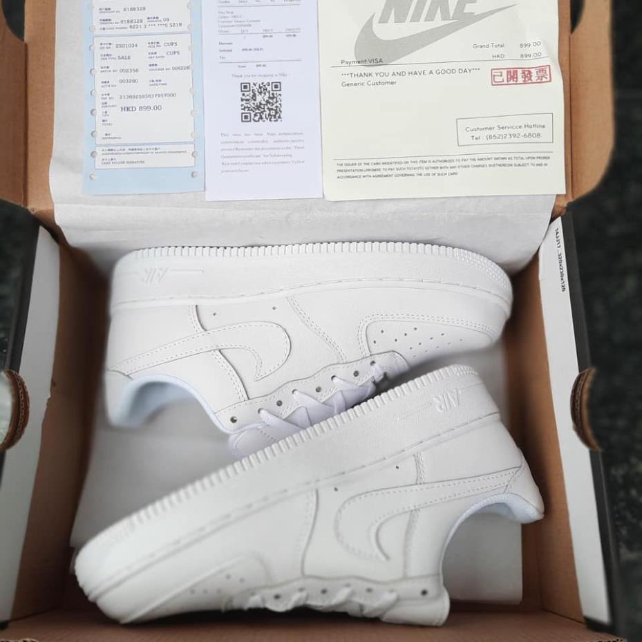 Giày 𝗔𝗙𝟭 𝗡𝗜.𝗞𝗘_Trắng Nam Nữ, Giày 𝗡𝗜.𝗞𝗘_Air Force 1 All White Full Box Bill