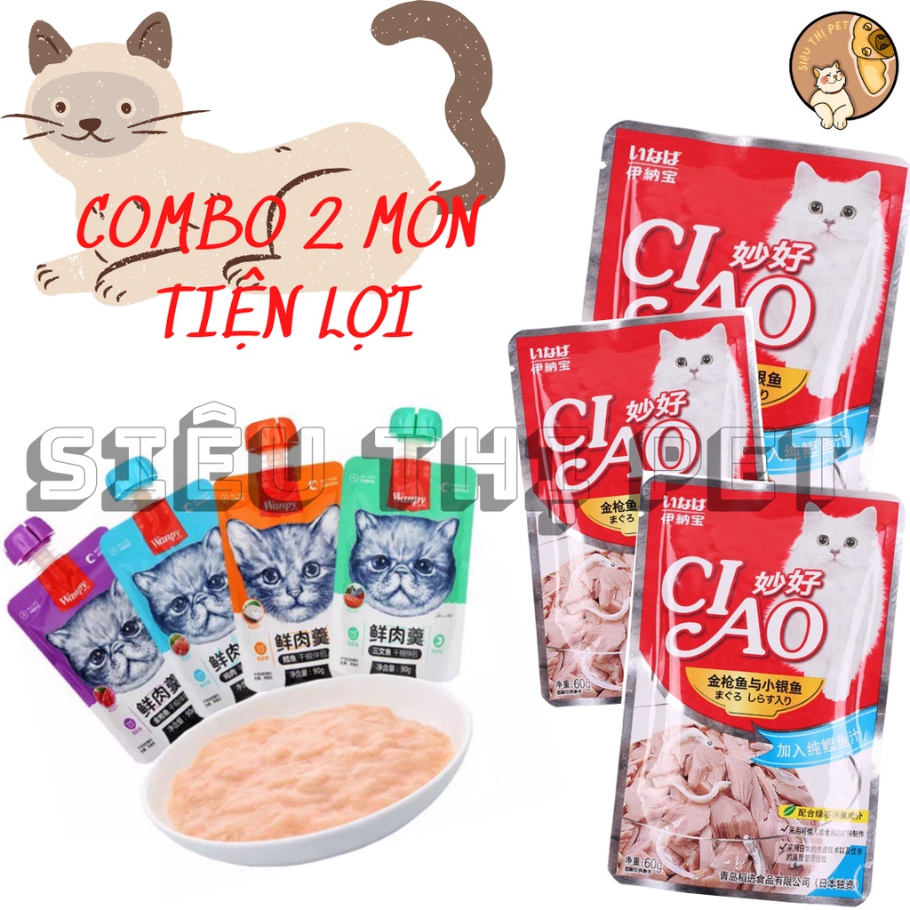 COMBO PAte thưởng Ciao + súp Wanpy cực hấp dẫn đầy đủ mùi vị cho sen dễ chọn lựa