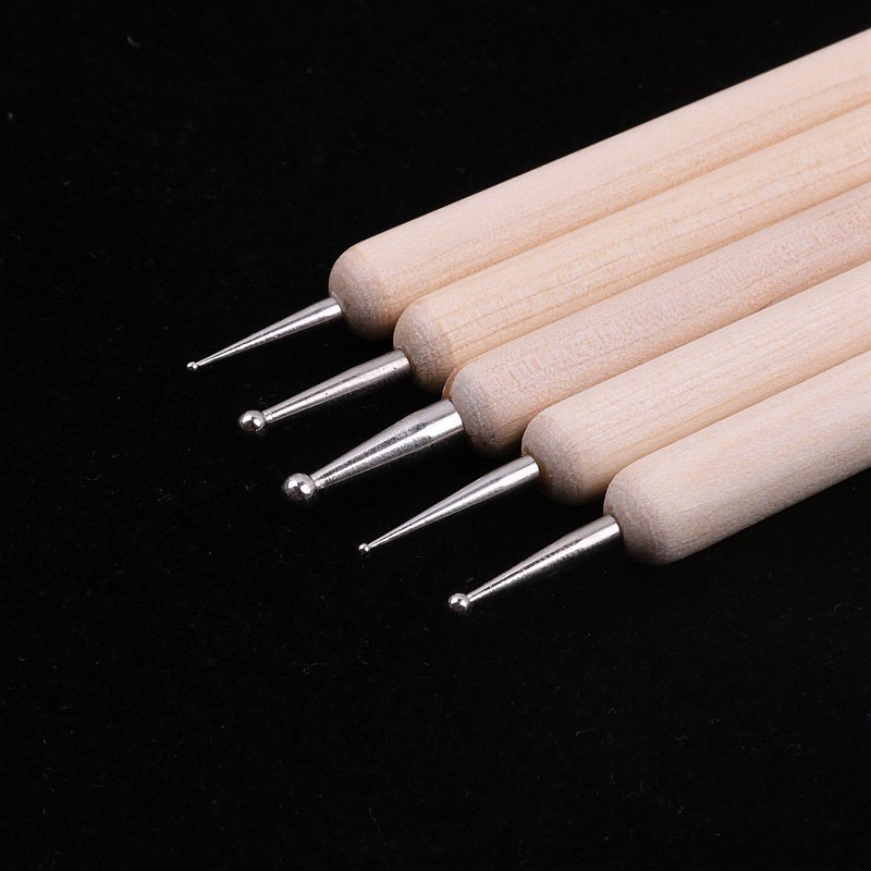 Set 5 thanh hỗ trợ đính đá SeamiArt trang trí móng tay từ inox và gỗ DIY