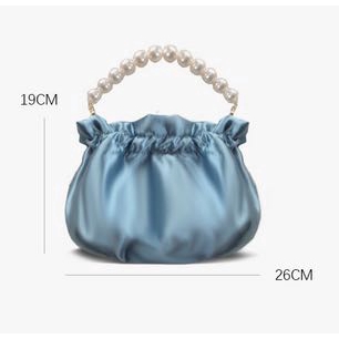 Ielgy Handbag Túi Đeo Vai Hình Lõm Mây Dây Xích Gấp Được