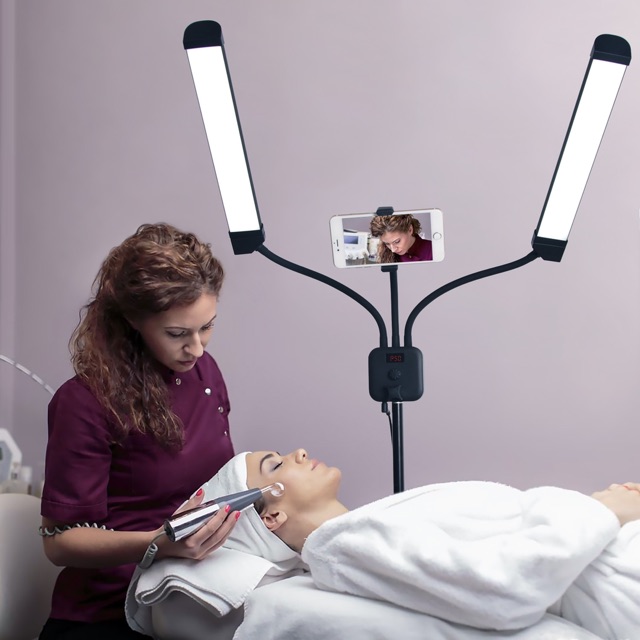 ĐÈN LED 2 NHÁNH LF-Y500 CHUYÊN DỤNG PHUN XĂM,LIVESTREAM,SPA,MAKE UP,STUDIO...