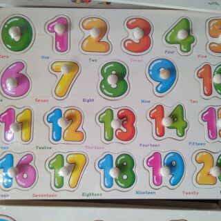 Combo 7 bảng đồ chơi gỗ núm các chủ đề: chữ cái, số, động vật,rau củ, hoa quả, giao thông