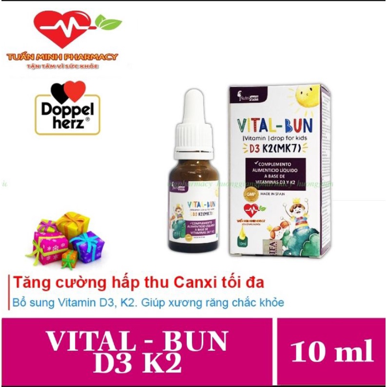 Vitalbun D3 K2 - Tăng cường hấp thu canxi tối đa, giúp xương răng chắc khoẻ