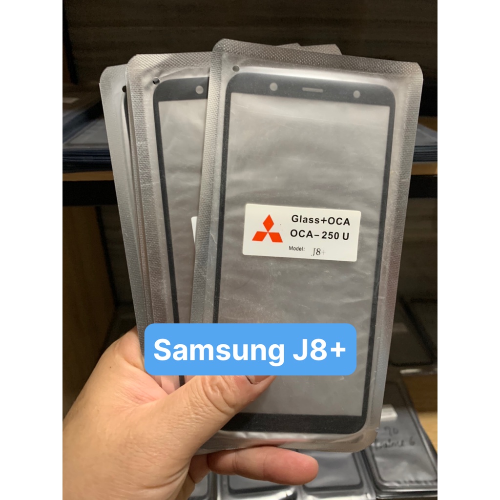 Kính ép liền keo điện thoại samsung J8+ / j810