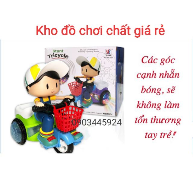 Đồ chơi em bé đi xe đạp xoay 360 độ có đèn Giá sỉ,có sẵn