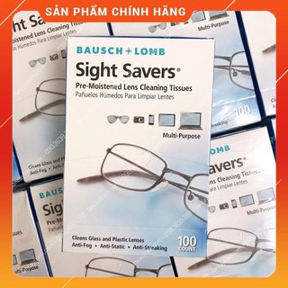 Giấy ướt lau kính phân huỷ sinh học Sight Savers Lens Cleaning Tissues 12.7cm x 15.24cm x 100 gói/ hộp