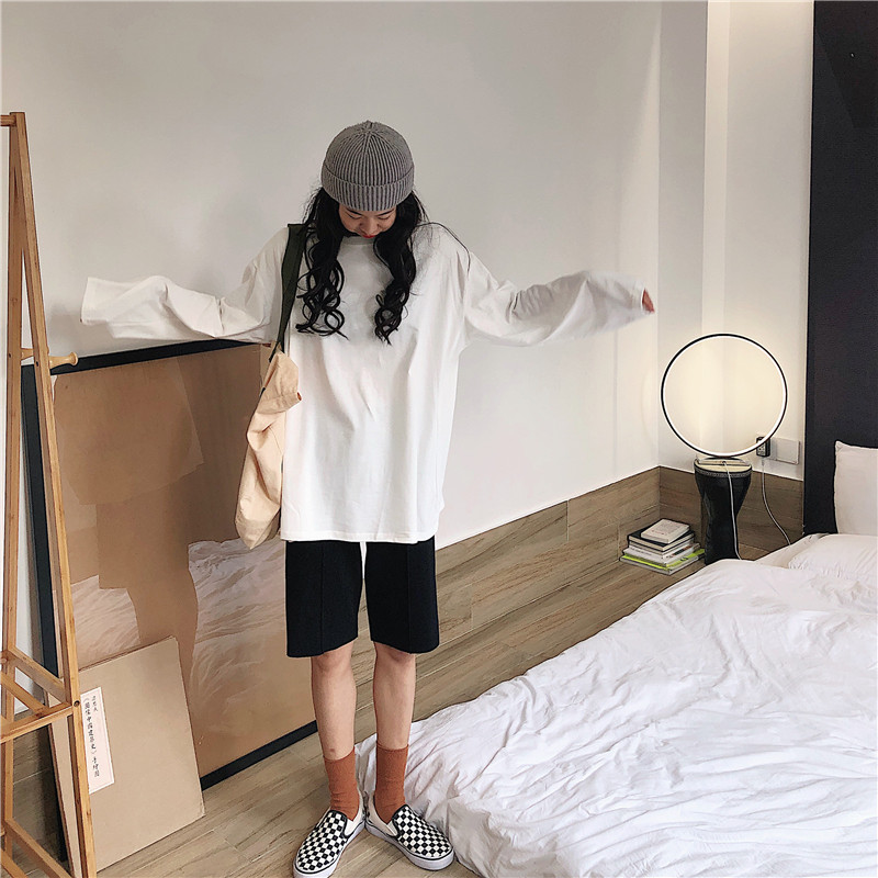 Áo Thun Tay Dài Dáng Rộng Phong Cách Thời Trang Hàn Quốc