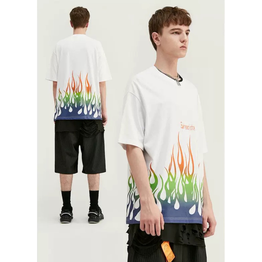Áo phông FIRE (áo phông tay lỡ 100% cotton) - Ảnh thật