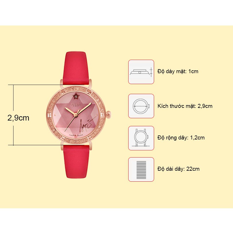 Đồng hồ nữ JA-823D Julius Hàn Quốc dây da