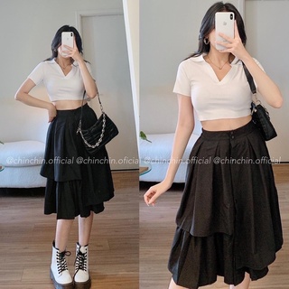 Váy midi xoè tà lệch