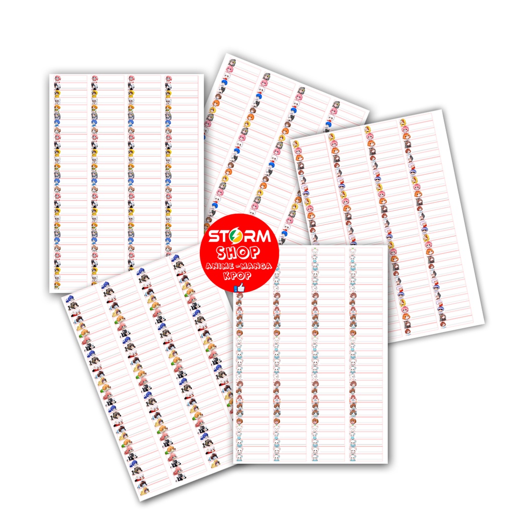 116 sticker nhãn Dán tên Hero Team lên dụng cụ học tập cho các bé